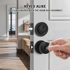 Matte Black Door Knob And Deadbolt Set single Cylinder 1pack-set  