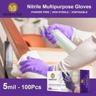 5 Mil Monalisa Purple Nitrile Gloves Powder Free Latex Free X-large 1000 Pcs