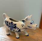 Vintage Blue Delft Hand Painted Ceramic Cow Creamer Netherlands