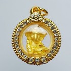 Ganesh Hindu God Lord Of Success Thai Amulet Pendant Gold Micron Casing