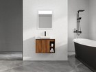 28   Plywood Wall-mounted Bathroom Vanity Cabinet W  Ceramic Sink  shelves Brown