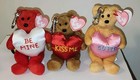 Ty Valenteenies Beanie Babies Set Of 3 - Cutie  Be Mine   Kissme New Mwmts