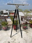 Antique Style Brass Telescope On Wooden Tripod Nautical Spyglass Vintage Maritim