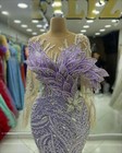 Lilac Purple Mermaid Evening Dresses Crystals Formal Wedding Prom Party Gowns