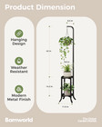 Bamworld Hanging Plant Stand Indoor Corner Tall Plant Shelf Outdoor Black