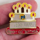 Vtg 1990 Union Oil Unocal 76 100th Anniversary Birthday Cake Enamel Lapel Pin