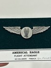 American Eagle Airlines Flight Attendant Wings Pin 1 20 Silver Filled 2 5 