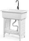 32 3 l X 22 4 w X 49 6 h Utility Sink Laundry Tub For Washing Room With Faucet
