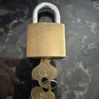 Vintage The Eagle Lock Co Terryville  Conn Us Brass Padlock W  Key