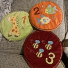 3-pc Nursery Baby Room Decor Velour Fabric Wall Art  1 2 3 Fish Giraffe Bees