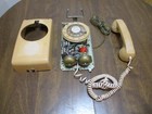 Vintage Itt Hanging Rotary Dial Wall Mount Phone Tan Peach Cream Retro