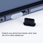 5 Pcs Samsung Galaxy S25 Ultra Usb-c Port Dust Stoppers Black   Clear