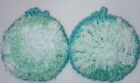 Handmade Set Of 2 Crocheted Dish Scrubbies Al Fresco Aqua Round Circle