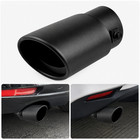 Matte Black Stainless Steel Oval Exhaust Tip Clamp-on Tailpipe Car Truck 5 39in