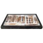 Collection Of 27 Antique Turned Wood Wooden Small Sewing Tools Tapestry Bobbins
