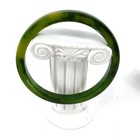 Vintage Bakelite Art Deco Bangle Bracelet Spinach Green Marbled Thin Spacer