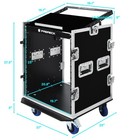 Proreck 14u Dj Rack Mount Road Case Rolling Audio Workstation Slant Mixer Top