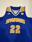 Game Worn Used Adidas San Jose State Spartans Sjsu Basketball Jersey Med 5  22