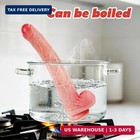 11 8  Ultra Soft Dual Density Silicone Realistic Long Thin Dildo For Women