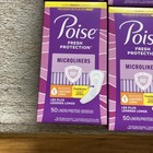 Lot Of 6 Poise Fresh Protection Long Lightest Microliners 1 Drop 300 Count