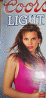 1990 Coors Light Beer Poster - Beautiful Woman W a Beer - 17 x35 