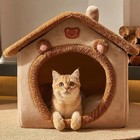 Dog House Kennel Pet Dog Cat Bed For Small Dogs Winter Warm Plush Cat Bed Nest