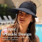 Women Visor Sun Hat Adjustable Foldable Wide Brim Sun Hats Summer Upf Black A