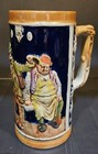 Gerz Vintage Beer Stein West German Germany Pewter Lid Ceramic 17cm High