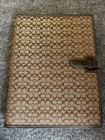 Coach Signature Canvas Agenda Planner Organizer Brown Monogram Leather Trim 