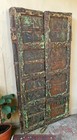 Antique Teak Wood Door Panels Pair 2 5x5 Ft Original Old Rustic Painted Carved