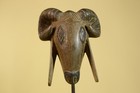 Antique African Wooden Ram Mask- Head Tribal Animal Art Carved Decor-g6199