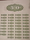 Japan 1943 Japanese 50 Yen War Bomb Treasury All Coupons Bond Loan Stock Share