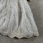 Vintage Style Ivory Lace Christening Baptism Gown Pearl Floral Baby Dress 18-24m