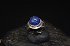 Rare Ancient Roman Silver Ring Lapis Stone Intaglio Seal Bezel Animal