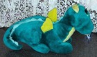 Plush Dragon 1987 Vintage Fun Farm Turquoise   Yellow Stuffed Animal Dakin