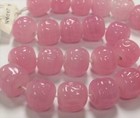 24 Vintage Japan Cherry Brand Glass Rose Quartz 12mm  Baroque Round Beads 4635t