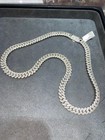 Real Moissanite Miami Cuban Link Chain 925 Silver Plated Men s Necklace