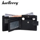 Leather Business Bifold Wallet Credit id Card Holder Wallet With Window Slot 