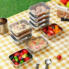 10pcs Stainless Steel Food Containers W  Lids   Airtight Lunch   Storage Set