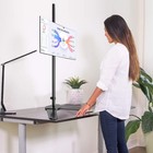 Single Tall Monitor Mount  Extra Long Computer Stand With 47 Inch Pole  Floor   