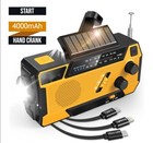 Emergency Solar Hand Crank Weather Radio 4000mah Power Bank Charger Flash Light