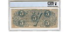 Pcgs 60  T-60 1863 Confederate States  5 Civil War Obsolete Banknote Currency