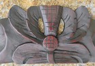 Antique Hand Carved Walnut Crest Pediment   10 1 4  W X 3 7 8  H