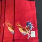 Nos Williams Sonoma Rooster Print Tablecloth 70x108   6 Napkins Farm Cottagecore