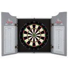 Coors Light Logo Dart Board Cabinet Set With 6 Steel Tip Darts  Scoreboard