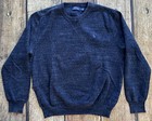 Polo Ralph Lauren Double Knit Crewneck Pullover Sweater Blue Mens Large Euc