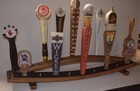 Oak Whiskey Barrel Stave 2 Tiered 19 Beer Tap Handle Display Stand