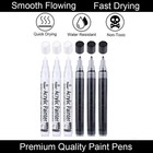 Black Paint Pens  6 Pack 0 7mm Acrylic Black Permanent Marker  white Paint Pens