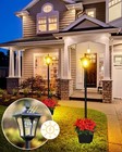 Solar Lamp Post Light With Planter  Outdoor Lamp Post With Clear Glass  Water   