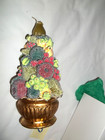 1-d  Vintage 8  Faux Fruit Topiary Frosted Fruit Candle Nos Centerpiece